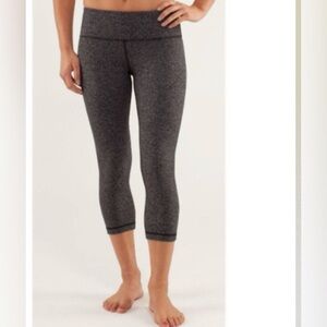 LuLuLemon Wonder Under Cropped Herringbone Leggings